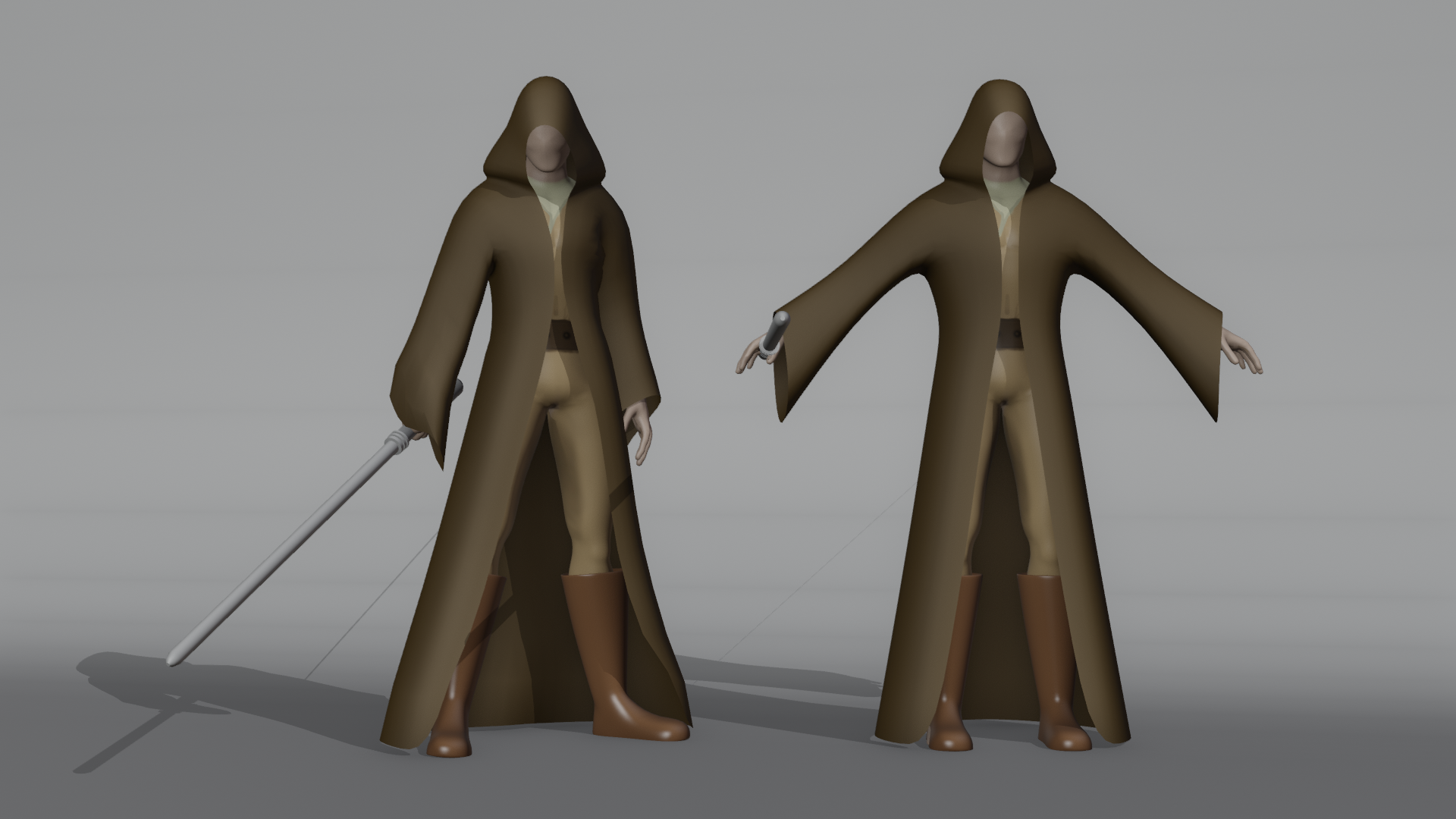 Hooded Jedi Character | Animation Ready preview image 3